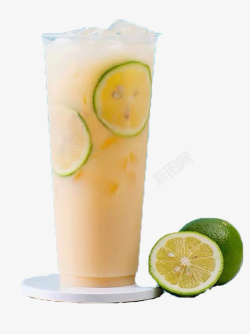 青桔柠檬酸多多奶茶图标高清图片