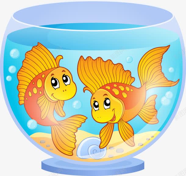 卡通金鱼和鱼缸png免抠素材_新图网 https://ixintu.com 卡通 金鱼 鱼缸