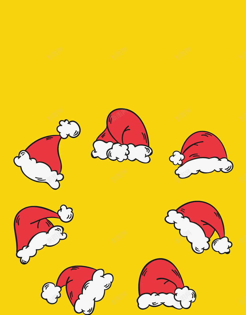 简约可爱卡通圣诞帽H5图jpg设计背景_新图网 https://ixintu.com 可爱 圣诞帽 圣诞节 小清新 扁平 童趣 简约 简约卡通H5素材 黄色