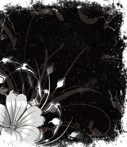 灰色花草灰色系花朵和花草海报背景素材高清图片