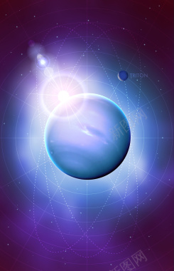 蓝色星球科幻背景矢量图背景