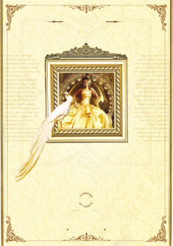 贵族精美相框白色鹦鹉贵族女士背景高清图片