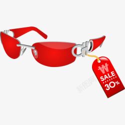 红色太阳眼镜卡通红色眼镜高清图片