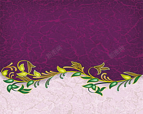 紫色纹理花卉边框背景背景