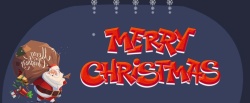 狂欢派圣诞节灰色卡通电商狂欢海报banner高清图片
