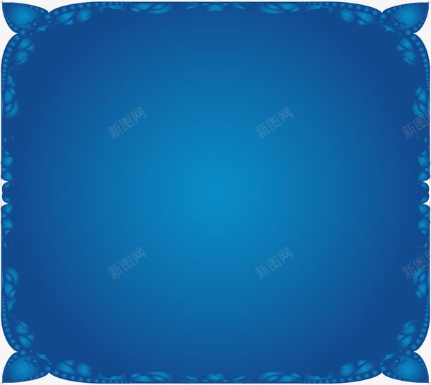 蓝色渐变主题框png免抠素材_新图网 https://ixintu.com 主题框 渐变 蓝色 边框