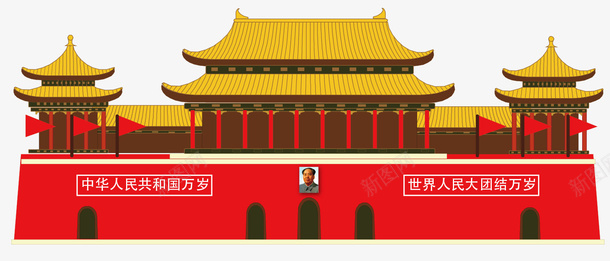 国庆红色的天安门png免抠素材_新图网 https://ixintu.com 京城 北京 国庆 天安门 皇宫