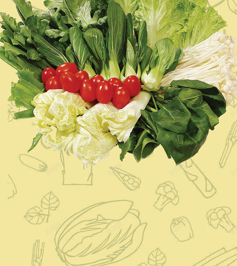 生鲜蔬菜宣传海报背景jpg设计背景_新图网 https://ixintu.com 宣传 海报 生鲜 背景 蔬菜 食品 手绘 新鲜