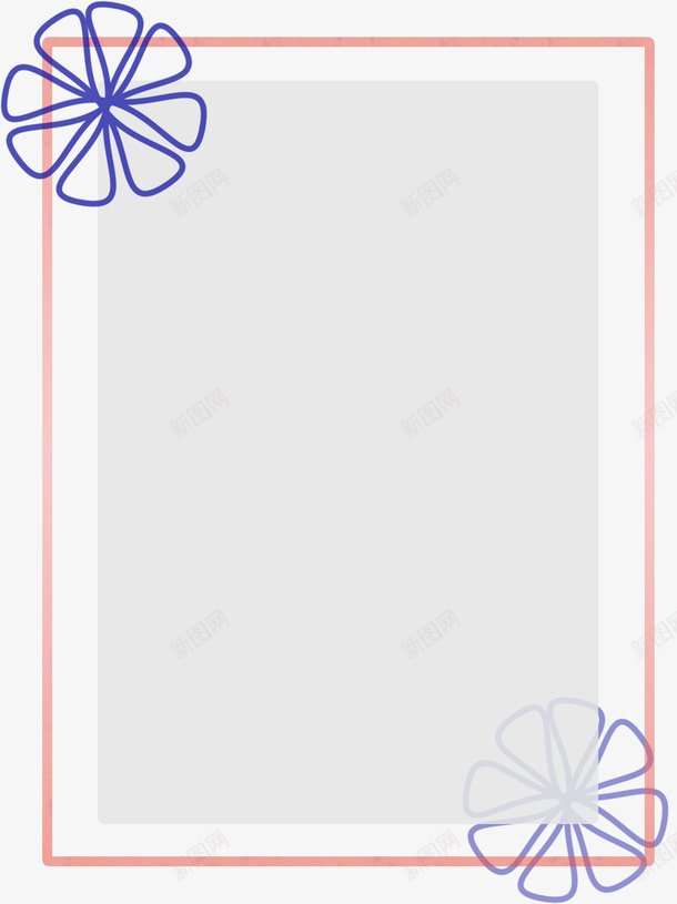 边框花朵线型边框装饰元素psd免抠素材_新图网 https://ixintu.com 线型边框 花朵 装饰元素 边框