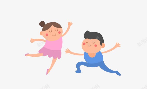 卡通男女跳芭蕾png免抠素材_新图网 https://ixintu.com 双人舞 垫脚 芭蕾 跳舞