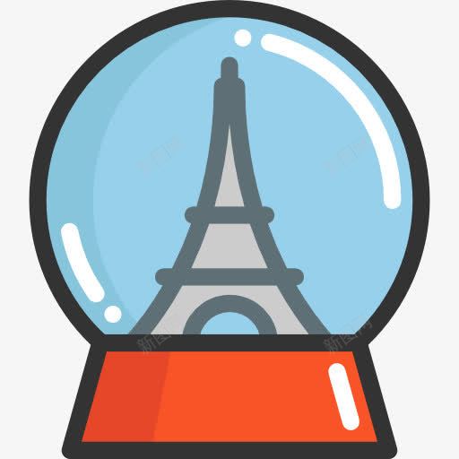 球图标png_新图网 https://ixintu.com Eiffel塔 地球的形状 旅行 球 装饰 雪