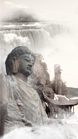 佛像石雕佛像H5背景高清图片