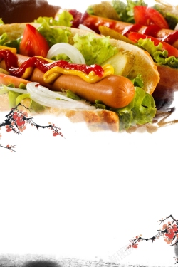 比萨海报美味热狗美食宣传海报高清图片