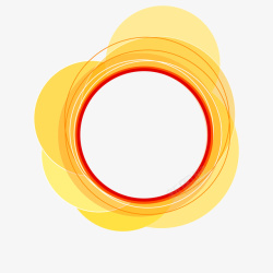简易黄色圆圈装饰图素材