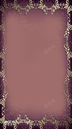 h花欧式花边紫色H5背景高清图片