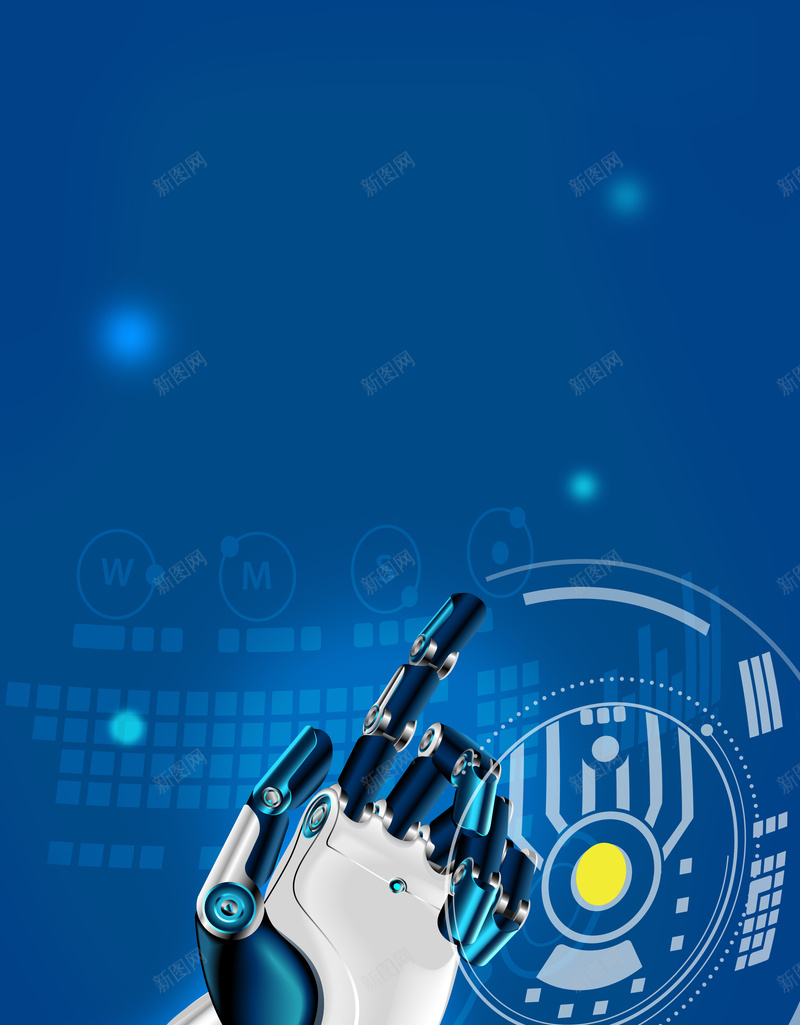 人工智能引领未来海报psd设计背景_新图网 https://ixintu.com AI智能 人工智能 大气 智能机器人 智能生活 未来机器人 未来科技 机械手 蓝色