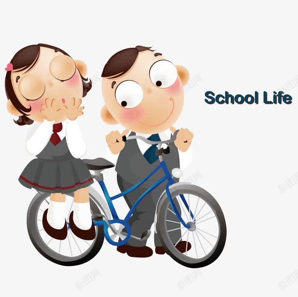 骑自行车带女同学的男孩png免抠素材_新图网 https://ixintu.com 同学 男孩 自行车