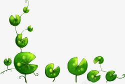 创意手绘扁平绿色的植物效果素材