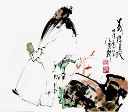 手绘中国人物插图素材