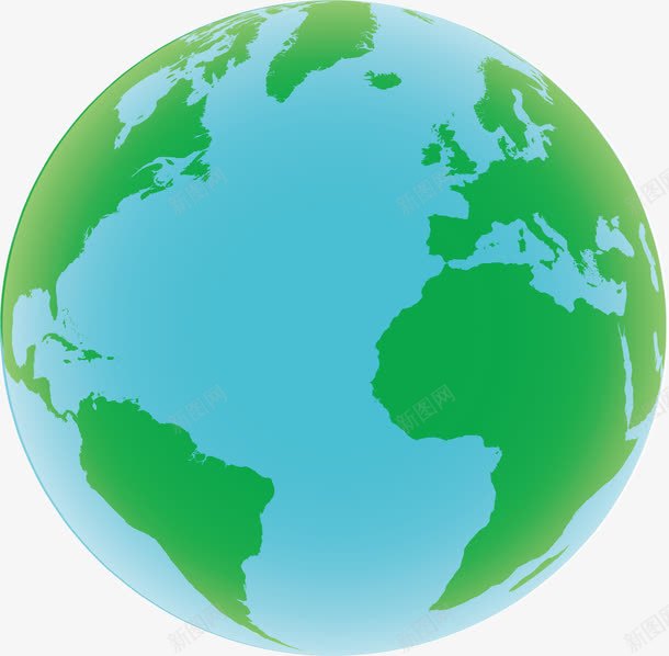 蓝绿色地球png免抠素材_新图网 https://ixintu.com 全球化 地球 地球世界 环保 矢量png 蓝色地球
