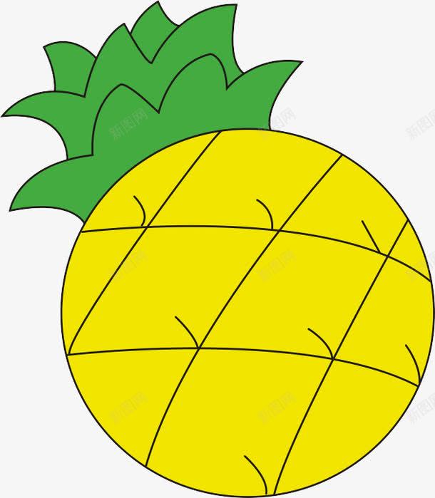 黄色菠萝png免抠素材_新图网 https://ixintu.com 水果 绿色 菠萝 黄色