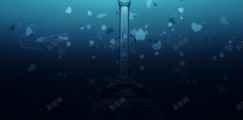 情人节破碎玻璃瓶里的爱心H5背景jpg设计背景_新图网 https://ixintu.com H5 H5背景素材 大气 情人节 情人节素材 爱心 爱心动态背景 破碎玻璃瓶 简约 蓝色背景