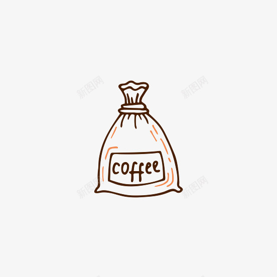 手绘的咖啡袋png免抠素材_新图网 https://ixintu.com png图形 png装饰 咖啡 字母 袋子 装饰
