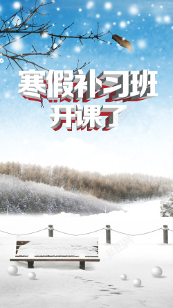 雪季寒假补习班PSD分层H5背景高清图片