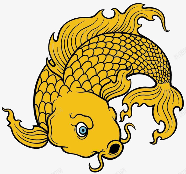 黄色鱼气愤png免抠素材_新图网 https://ixintu.com 卡通 气愤的鱼儿 鱼儿 黄色