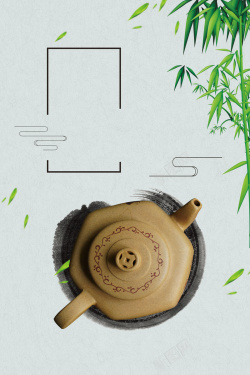 陶艺宣传单简约中国风陶艺体验海报背景素材高清图片