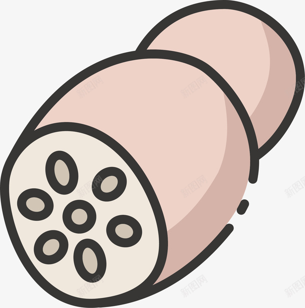 彩色藕块图标png_新图网 https://ixintu.com 可口 扁平化 矢量图案 简约装饰 藕 食物