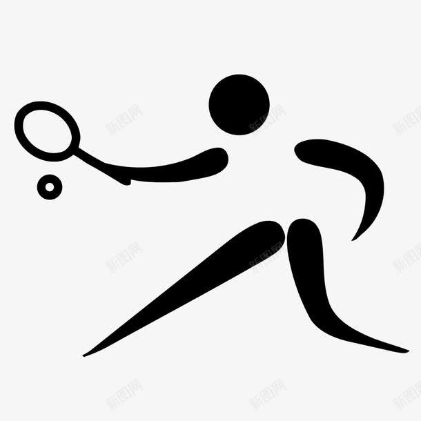 网球打网球png免抠素材_新图网 https://ixintu.com 手绘 打网球 网球 运动标志