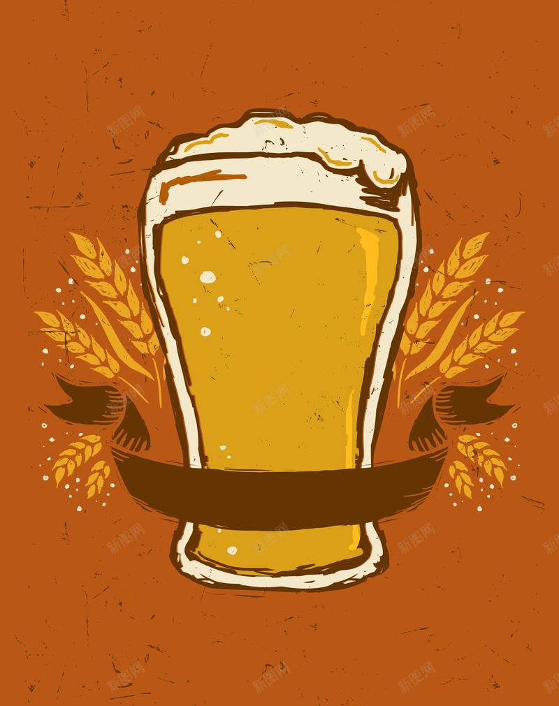 啤酒小麦暖色海报背景材料eps设计背景_新图网 https://ixintu.com 啤酒海报 暖色海报 啤酒 小麦 暖色 海报背景 复古 有机 小麦背景