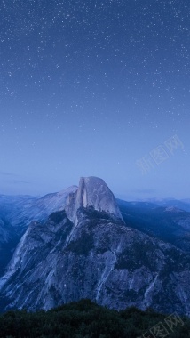 梦幻星空山峰H5背景背景