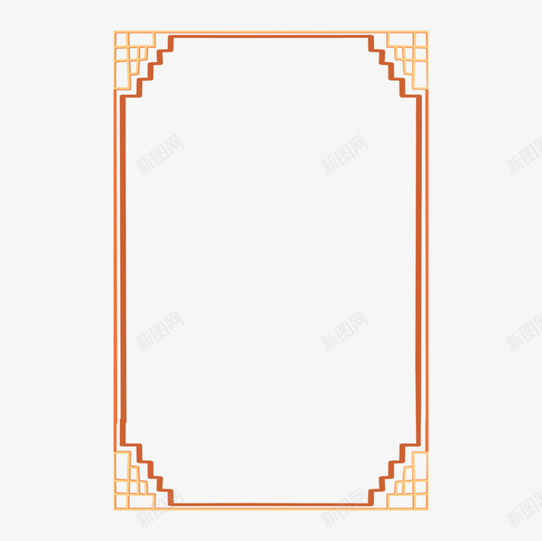 国潮风中国元素边框psd免抠素材_新图网 https://ixintu.com 中国元素 国潮风 窗户外形 边框
