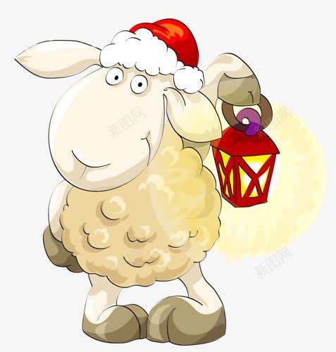 可爱小绵羊png免抠素材_新图网 https://ixintu.com 可爱 小羊 手绘 红帽子