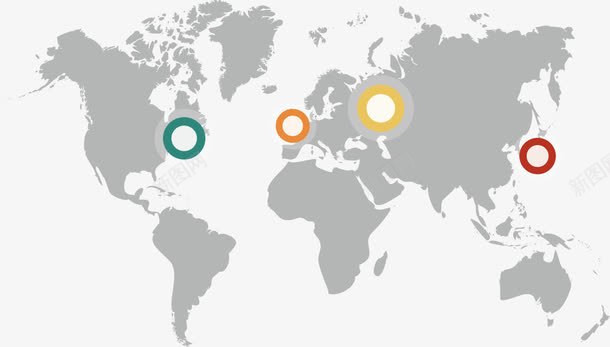 创意世界地图主要区域图png免抠素材_新图网 https://ixintu.com 世界 区域 地图 灰色