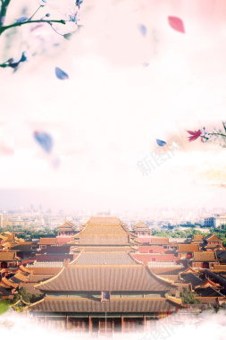 唯美大气国庆节北京游背景背景