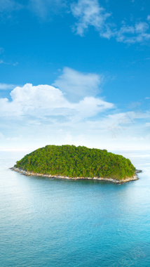 蓝天下的小岛H5背景背景