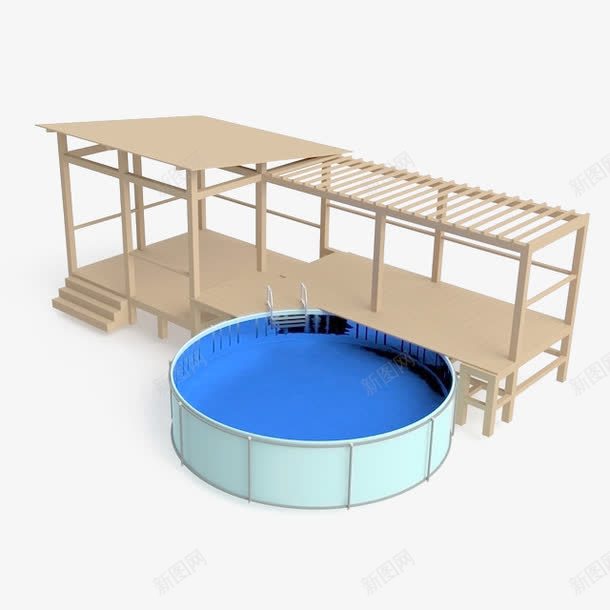 有质感的游泳池模型元素png免抠素材_新图网 https://ixintu.com 元素 模型 游泳池 质感