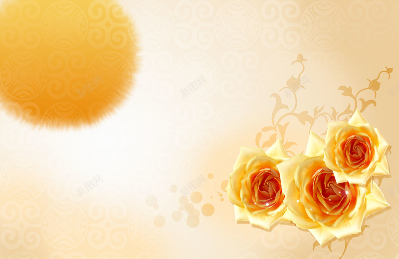 黄色花朵浪漫背景素材psd设计背景_新图网 https://ixintu.com 海报 纹理 背景 花朵 黄色 温暖
