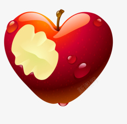 红色心形苹果矢量图素材