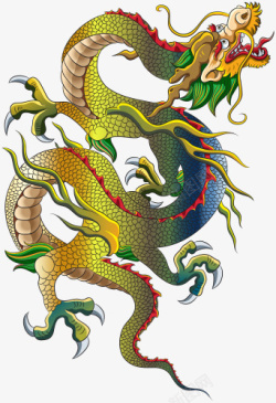 手绘中国神话龙素材