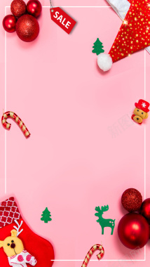 红色圣诞节促销活动创意海报背景