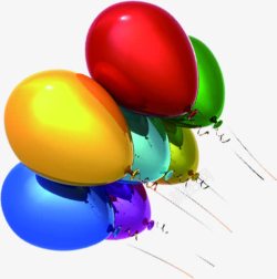 手绘彩色漂浮气球素材