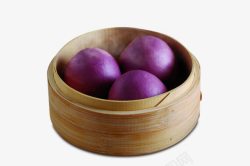 紫薯馒头蒸笼高清图片