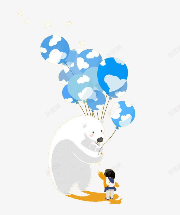 北极熊拿着气球png免抠素材_新图网 https://ixintu.com 网页北极熊气球