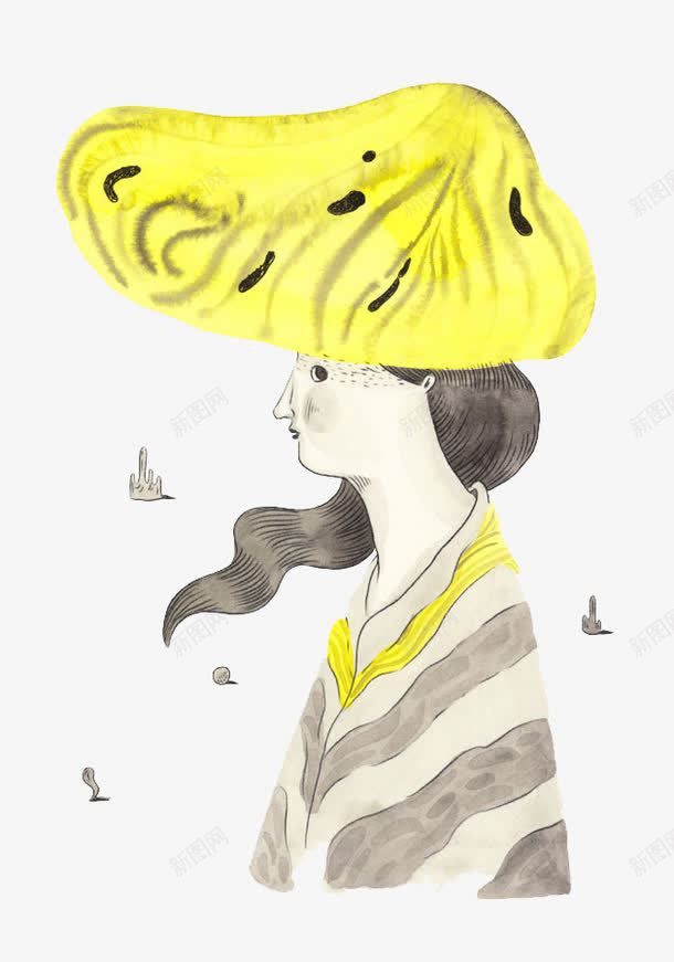 戴帽子的女孩png免抠素材_新图网 https://ixintu.com 人物侧脸 侧脸 女孩 帽子 饰品