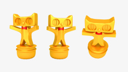 金色天猫猫头素材
