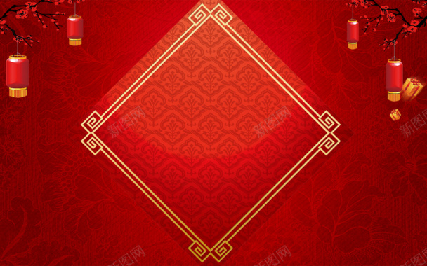 红色中式底纹中秋月饼促销海报背景psd背景